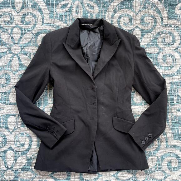 Norma Kamali Black Single Breasted Blazer Jacket‎ - Size 4 - Picture 2 of 7